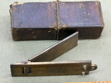 Load image into Gallery viewer, BRASS DOOR WEDGE AND BOX, T.R.HILL REG 1847 - Boyshill Tools and Treen