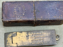 Load image into Gallery viewer, BRASS DOOR WEDGE AND BOX, T.R.HILL REG 1847 - Boyshill Tools and Treen