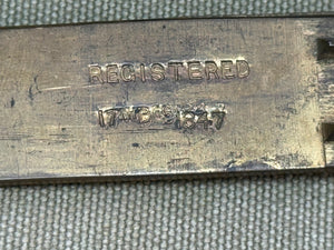 BRASS DOOR WEDGE AND BOX, T.R.HILL REG 1847 - Boyshill Tools and Treen