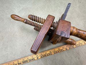 COOPERS FRUITWOOD COMPASSED SCREWSTEM PLOUGH PLANE DATED 1836 - Boyshill Tools and Treen
