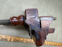 Load image into Gallery viewer, BRASS STEM PLOUGH PLANE WITH COCOBOLO NUTS BY GREENSLADE - Boyshill Tools and Treen