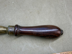 ROSEWOOD AND BRASS VINTAGE TOOL . I HAVE NO IDEA WHAT IT IS FOR. - Boyshill Tools and Treen