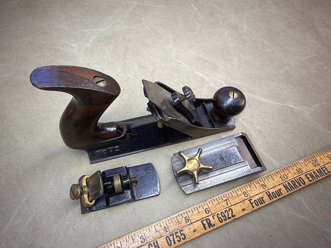 STANLEY USA ROSEWOOD 72 1/2 CHAMFER PLANE WITH BEADING ATTACHMENT - Boyshill Tools and Treen