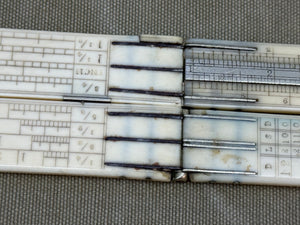 RARE 2FT IVORY GERMAN SILVER CARPENTERS SLIDE RULE VARVILLE. PRICE PER LOAD , TIMBER - Boyshill Tools and Treen