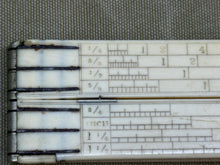 Load image into Gallery viewer, RARE 2FT IVORY GERMAN SILVER CARPENTERS SLIDE RULE VARVILLE. PRICE PER LOAD , TIMBER - Boyshill Tools and Treen