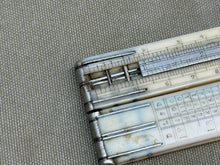 Load image into Gallery viewer, RARE 2FT IVORY GERMAN SILVER CARPENTERS SLIDE RULE VARVILLE. PRICE PER LOAD , TIMBER - Boyshill Tools and Treen