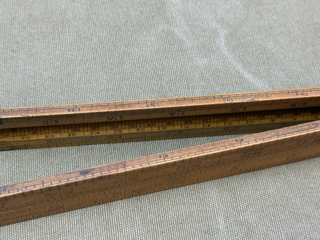 EARLY BOXWOOD FOLDING ARCHITECTS RULE BY PRESTON - Boyshill Tools and Treen
