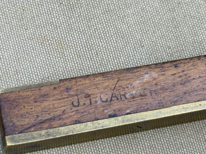 E PRESTON EARLY TEAK? LEVEL WITH SLIDING BRASS COVERS - Boyshill Tools and Treen