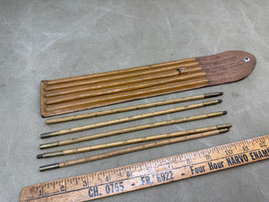 SET OF EXISE SPILE RODS IN LEATHER CASE, NO NAME. - Boyshill Tools and Treen