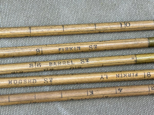 SET OF EXISE SPILE RODS IN LEATHER CASE, NO NAME. - Boyshill Tools and Treen