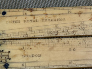 IVORY SECTOR RULE BY SMITH ROYAL EXCHANGE. (damage, see photo). 7257 - Boyshill Tools and Treen