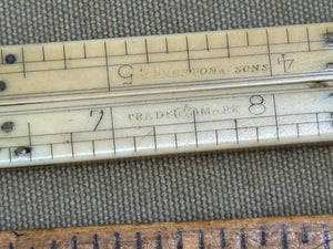 IVORY 4 FOLD 1 FOOT RULE BY E PRESTON (pins good). 7259 - Boyshill Tools and Treen
