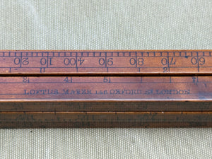 EARLY 6 FOLD 5 FOOT DIPPING ROD BY LOFTUS 146 OXFORD STREET LONDON. 7266 - Boyshill Tools and Treen