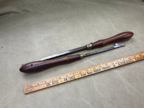 2 LARGE ANTIQUE TURNING TOOLS 1 BY PEUGEOT & JACKSON - Boyshill Tools and Treen