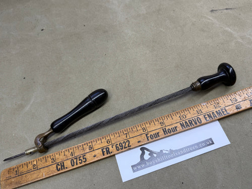 RARE ANTIQUE EBONY ARCHIMEDES DRILL. HOLTZAPFFEL TYPE. BY FENN. - Boyshill Tools and Treen