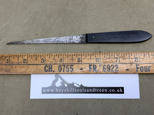 EBONY HANDLED ANTIQUE AMPUTATION FINGER SAW. - Boyshill Tools and Treen