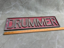 Load image into Gallery viewer, ANTIQUE HEAVY BRASS PLAQUE &quot;DRUMMER&quot; POSS STEAM HAMMER? - Boyshill Tools and Treen