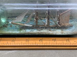 EARLY ANTIQUE FOLK ART SHIP IN BOTTLE 6 - Boyshill Tools and Treen