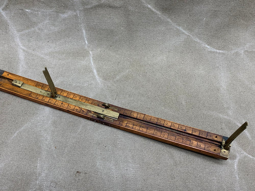 EARLY SHOE SIZE STICK, FOLDING STICK MEASURE. BY FB COX 1828 -1882 - Boyshill Tools and Treen