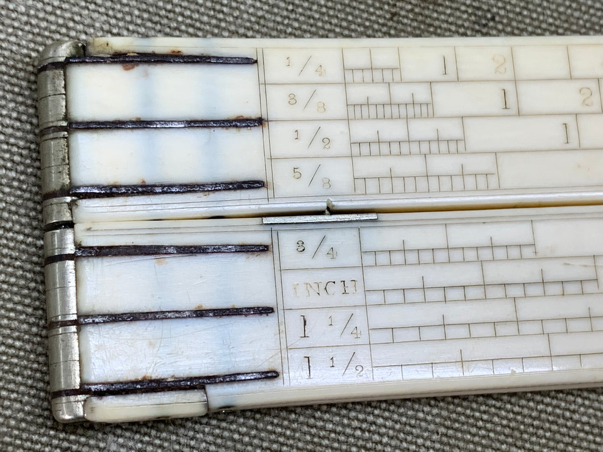 RARE 2FT IVORY GERMAN SILVER CARPENTERS SLIDE RULE VARVILLE. PRICE PER ...