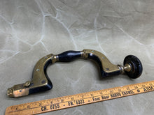 Load image into Gallery viewer, BRASS PLATED EBONY BRACE BY JAMES HOWARTH, HANDLE DAMAGE. - Boyshill Tools and Treen