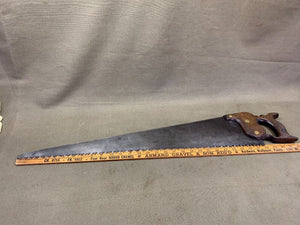 26 INCH ANTIQUE NIBBED 4TPI SAW BY BUCK - Boyshill Tools and Treen