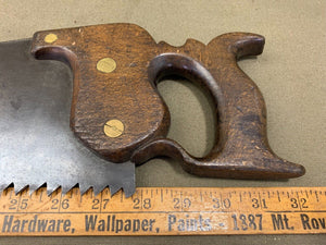 26 INCH ANTIQUE NIBBED 4TPI SAW BY BUCK - Boyshill Tools and Treen