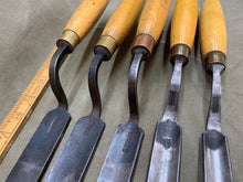 Load image into Gallery viewer, 5 PATTERN MAKER&#39;S CRANKED GOUGES BY STORMONT - Boyshill Tools and Treen
