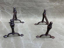 Load image into Gallery viewer, NICE PAIR ANTIQUE IRON FIRE DOGS - Boyshill Tools and Treen