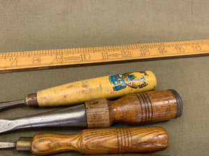 5 GOOD CHISELS VARIOUS MAKERS - Boyshill Tools and Treen