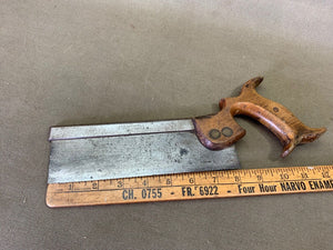 8" OLD BACK SAW BY COCKERILL - Boyshill Tools and Treen
