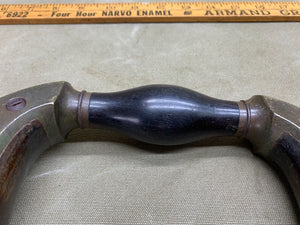 GOOD ORIGINAL EBONY FRAMED METALIC BRACE BY THOMAS TURNER, MOST HANDLE RING MISS - Boyshill Tools and Treen