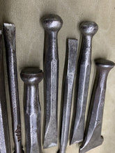 Load image into Gallery viewer, GOOD VINTAGE  SET OF 9 STONE MASONS / CARVERS CHISELS - Boyshill Tools and Treen