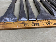 Load image into Gallery viewer, GOOD VINTAGE  SET OF 9 STONE MASONS / CARVERS CHISELS - Boyshill Tools and Treen