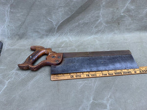 14" ANTIQUE BRASS BACK SAW BY SPEAR & JACKSON - Boyshill Tools and Treen