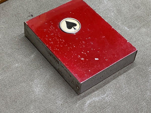 DUTY UNPAID SEALED PACK OF PLAYING CARDS IN NICE CROME AND RED CASE - Boyshill Tools and Treen