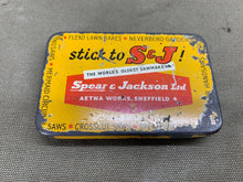 Load image into Gallery viewer, VINTAGE SPEAR AND JACKSON ADVERTISING TIN - Boyshill Tools and Treen