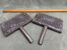 Load image into Gallery viewer, NICE ANTIQUE PAIR OF WOOL CARDERS. TREEN ELM - Boyshill Tools and Treen