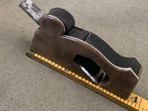 PRETTY LITTLE GUNMETAL INFILL SHOULDER PLANE, JUST 3 1/2" BY 3/4" - Boyshill Tools and Treen