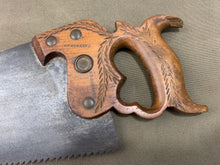 Load image into Gallery viewer, DISSTON CHIP CARVED APPLE HANDLE 28&quot; SAW - Boyshill Tools and Treen